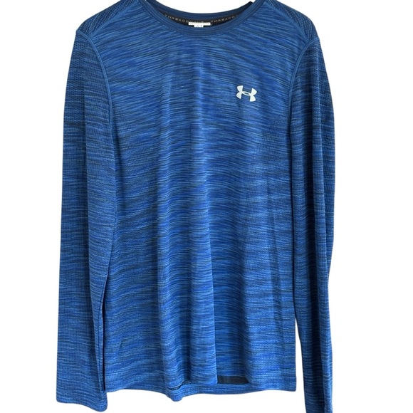 Under Armour Mens Blue Gray Long Sleeve Fitted Shirt Size Large - Picture 1 of 5